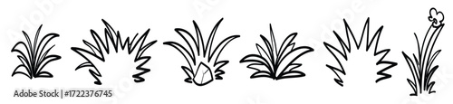 oodle grass illustration collection handdrawn style