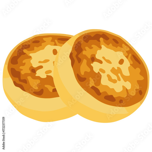 Syrniki Russian cheese pancake flat color vector illustration template design