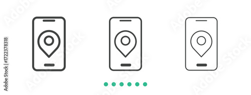 Mobile location icon. Thin line icon vector