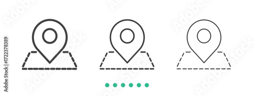 Region location icon. Thin line icon vector