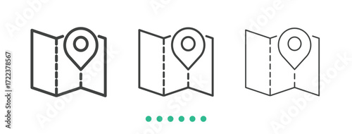 Map location icon. Thin line icon vector