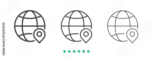 Network location icon. Thin line icon vector