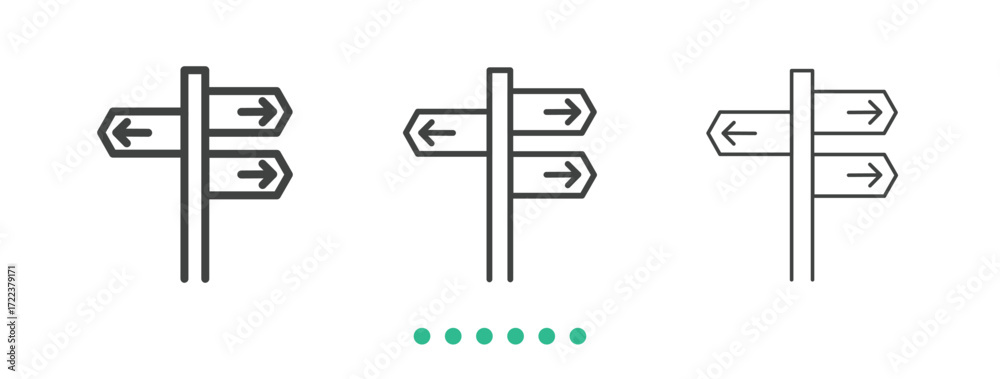 Obraz premium Signpost icon. Thin line icon vector