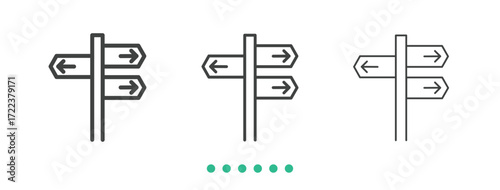 Signpost icon. Thin line icon vector