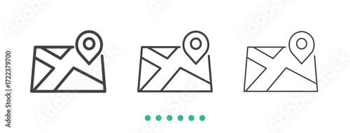 Map location icon. Thin line icon vector