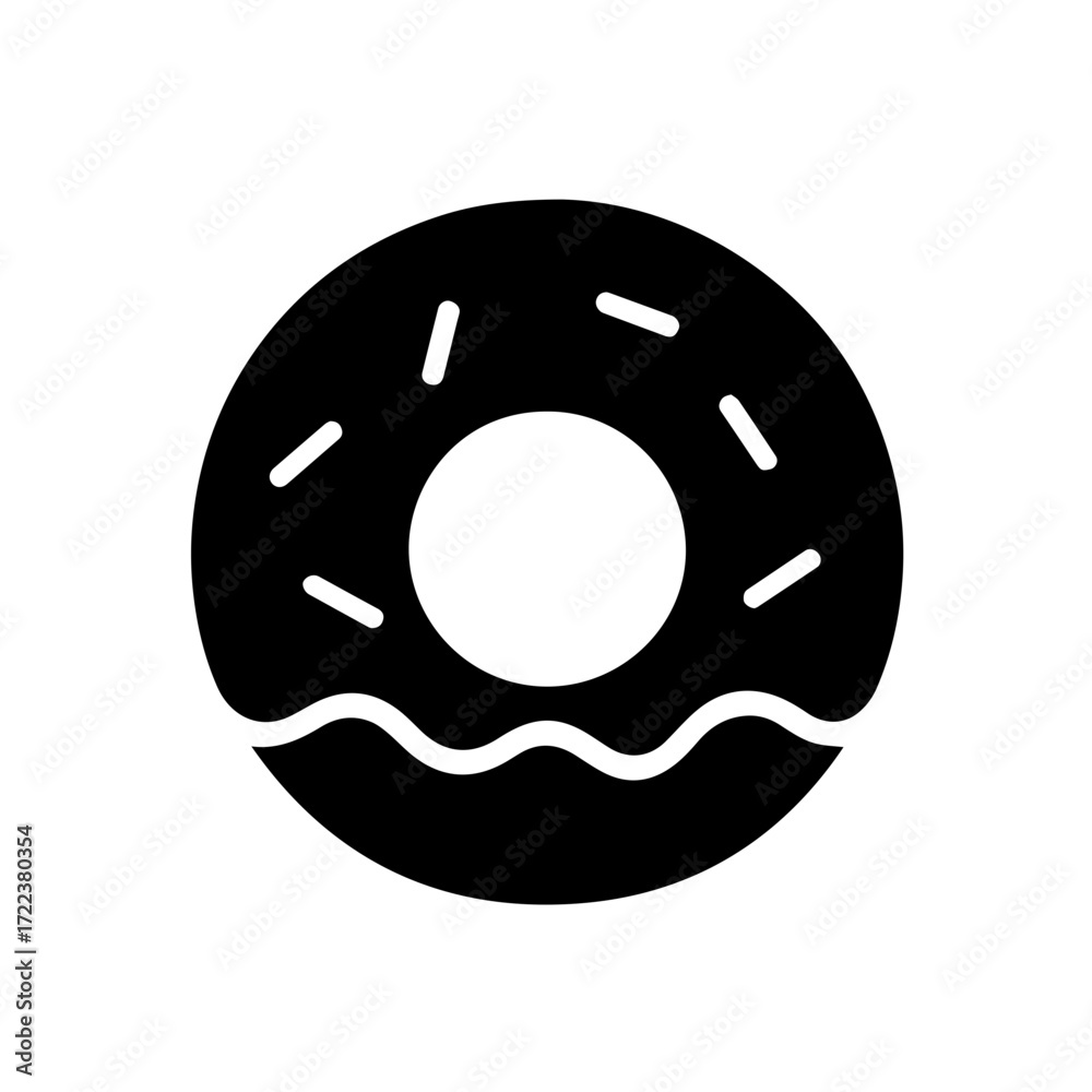 Obraz premium Vector icon of a donut with sprinkles and frosting