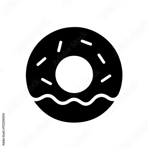 Vector icon of a donut with sprinkles and frosting