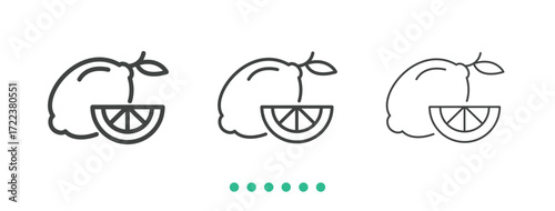 Lemon icon. Thin line icon vector