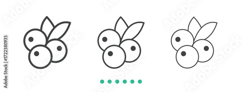 Blueberry icon. Thin line icon vector
