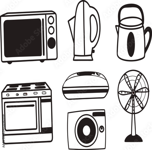 set of household appliances