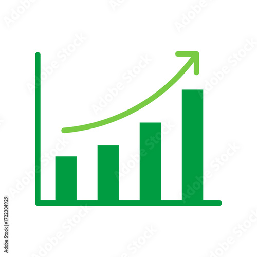 Increase Icon Vector Illustration Green Version