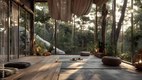 yoga retreat mockup in eco-glamping