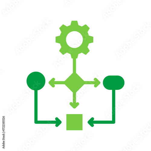 Workflow Icon Vector Illustration Green Version