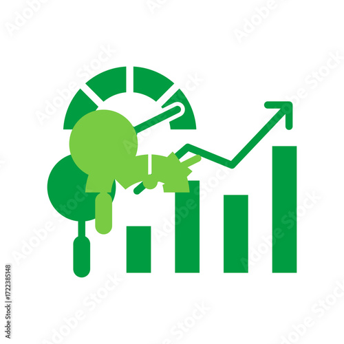 Benchmarking Icon Vector Illustration Green Version