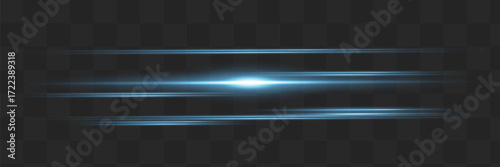 Red horizontal lens flares pack. Laser beams, horizontal light rays. Beautiful light flares. Glowing streaks on dark background.