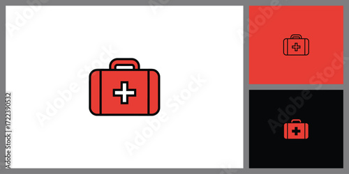 First Aid Kit Icon. Medical, Healthcare, and Emergency Symbol Vector Illustration.