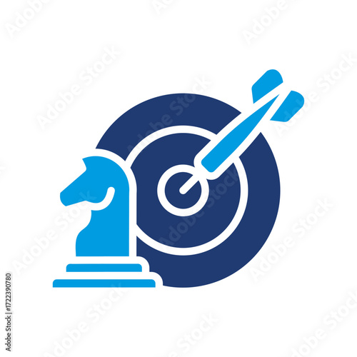 Strategy Icon Vector Illustration Blue Version