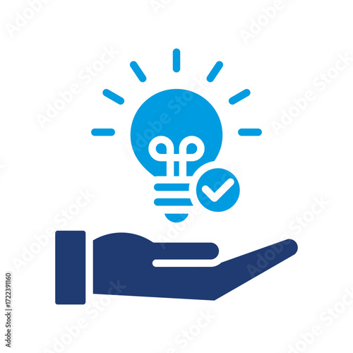 Solution Icon Vector Illustration Blue Version