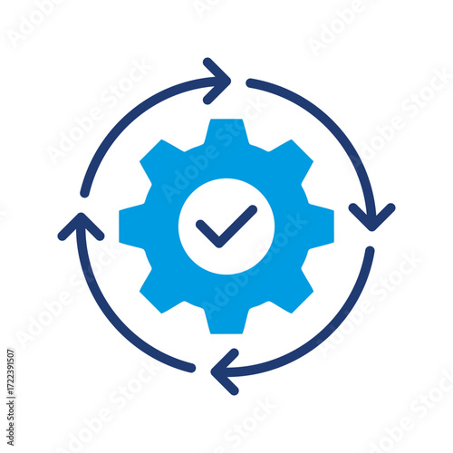 Execution Icon Vector Illustration Blue Version