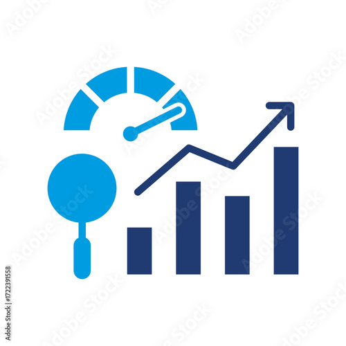 Benchmarking Icon Vector Illustration Blue Version