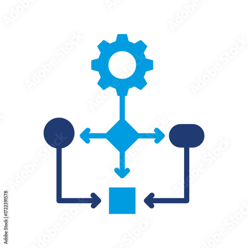 Workflow Icon Vector Illustration Blue Version