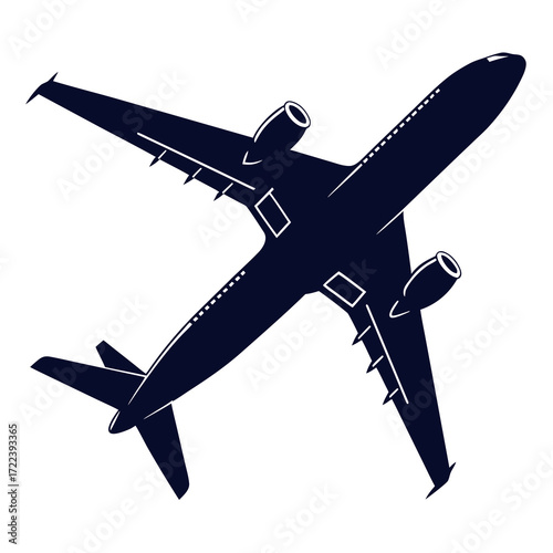 Airplane icon plane vector illustration aircraft silhouette flying airplane logo jet passenger airliner travel and tourism concept aviation symbol