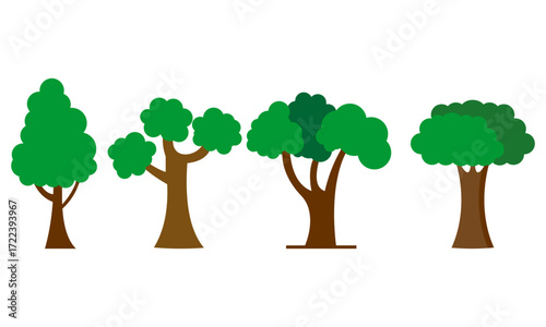 set of trees vector icon illustration design