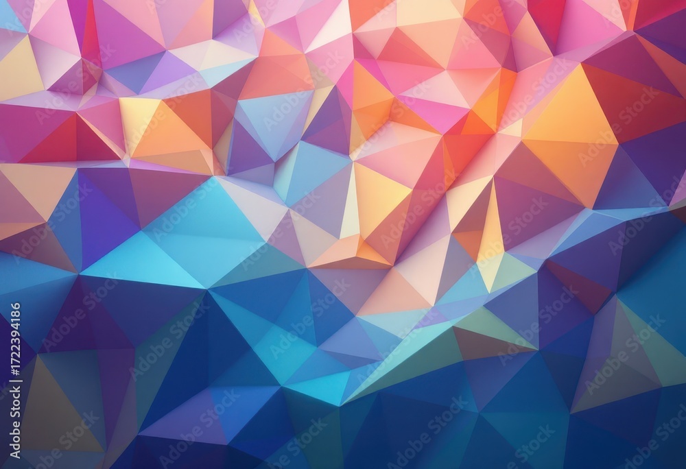 Naklejka premium Vibrant geometric pattern composed of many small, colorful triangles, showcasing a dynamic and modern design.