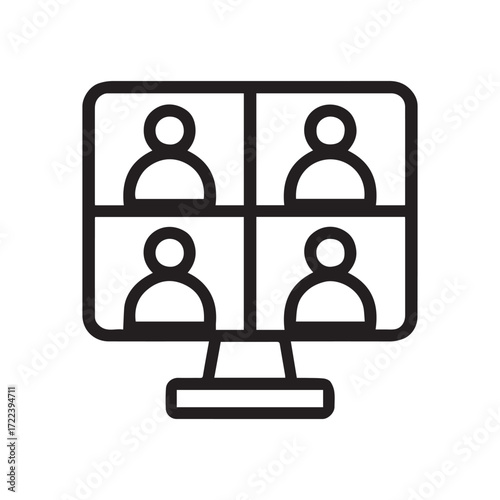 Online Video Conference Icon Vector