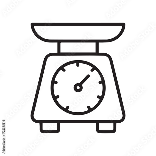 Retro Analog Kitchen Scale Vector Icon