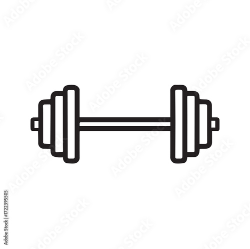 Vector dumbbell icon for fitness and gym training