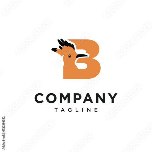 Letter B Hudhud eurasia Logo Icon Vector
