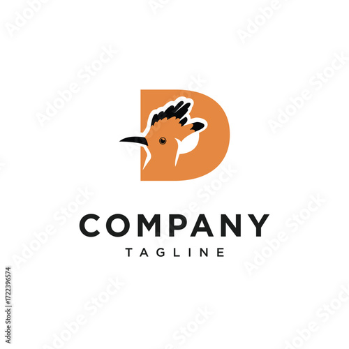 Letter D Hudhud eurasia Logo Icon Vector