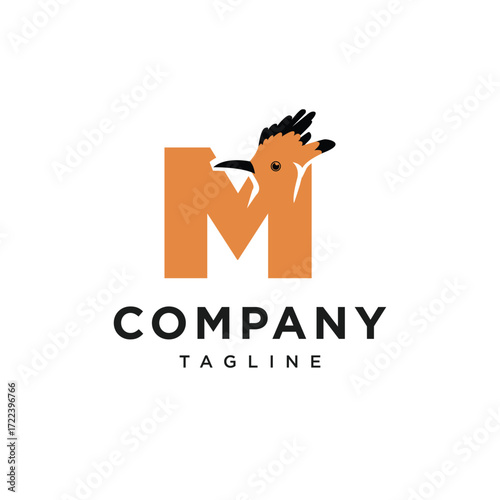 Letter M Hudhud eurasia Logo Icon Vector