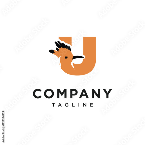 Letter U Hudhud eurasia Logo Icon Vector