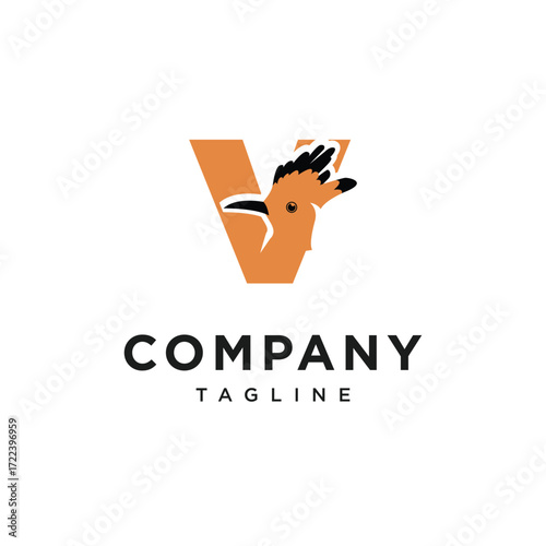 Letter V Hudhud eurasia Logo Icon Vector