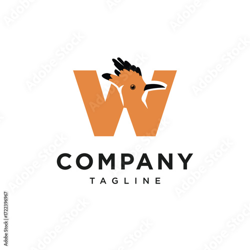 Letter W Hudhud eurasia Logo Icon Vector