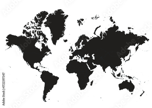 world map vector illustration, black and white vector  world map fully customizable vector