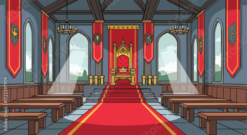 A Majestic Medieval Castle Throne Room