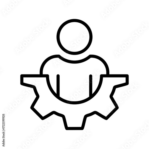 Management Icon Vector Illustration Line Version