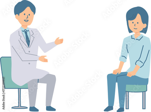 説明する医者と患者のイラスト