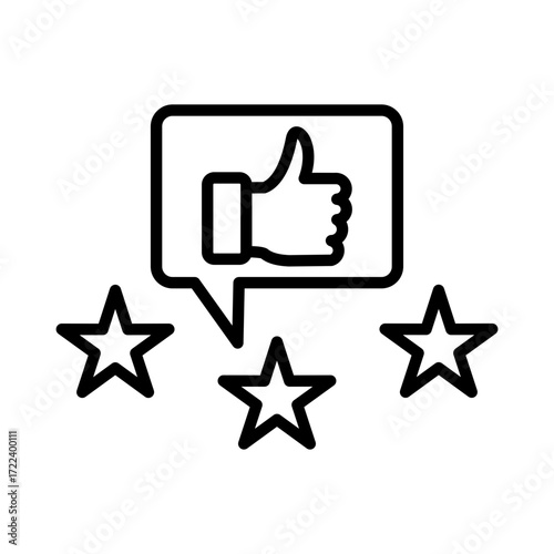 Review Icon Vector Illustration Line Version