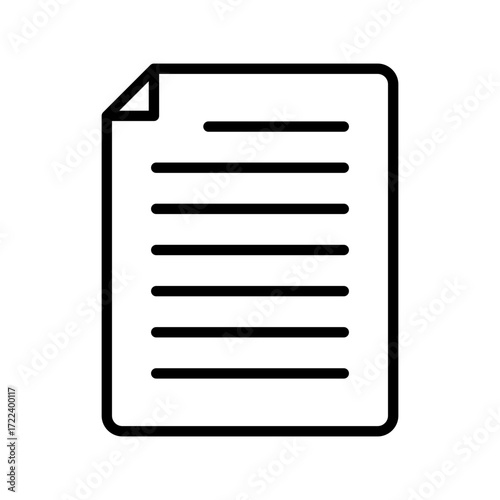 Document Icon Vector Illustration Line Version