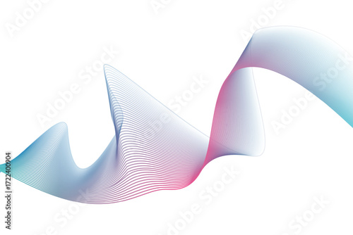 Blue Gradient Wave Line Background Abstract Flow Curve Design