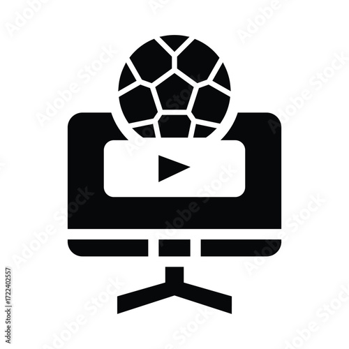 football live streaming glyph icon illustration vector graphic.eps