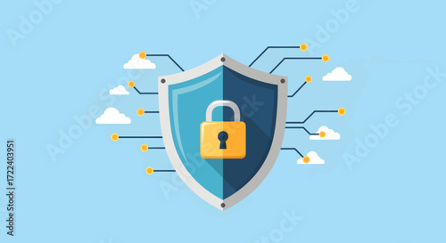 Cybersecurity Shield Protecting Data in the Cloud