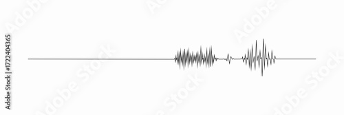 Music wave line sound one noise icon audio frequency signal podcast radio sound wave volume hand art. Acoustic line music logo record sound wave doodle sketch abstract. Vector illustration