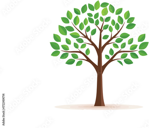Stylized green tree illustration with a lush canopy, symbolizing concepts of growth, nature, and environmental conservation