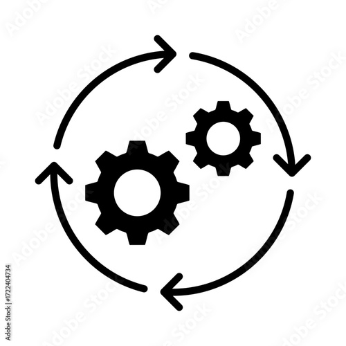 Process Icon Vector Illustration Glyph Version