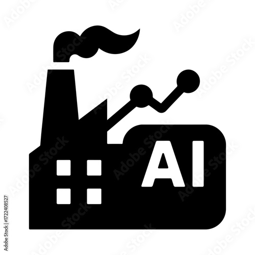 AI factory production icon, smart manufacturing analytics, intelligent industrial system, automated production monitoring, digital factory dashboard, Industry 4.0 technology